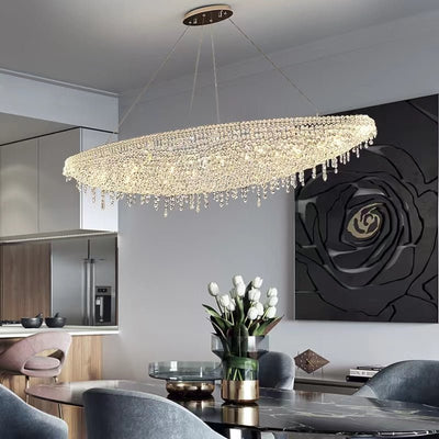 Designer Creative Light Luxury Boat - shaped Crystal Chandelier for Bedroom/ Living Room/ Bar /Dining Room - cyranlamps
