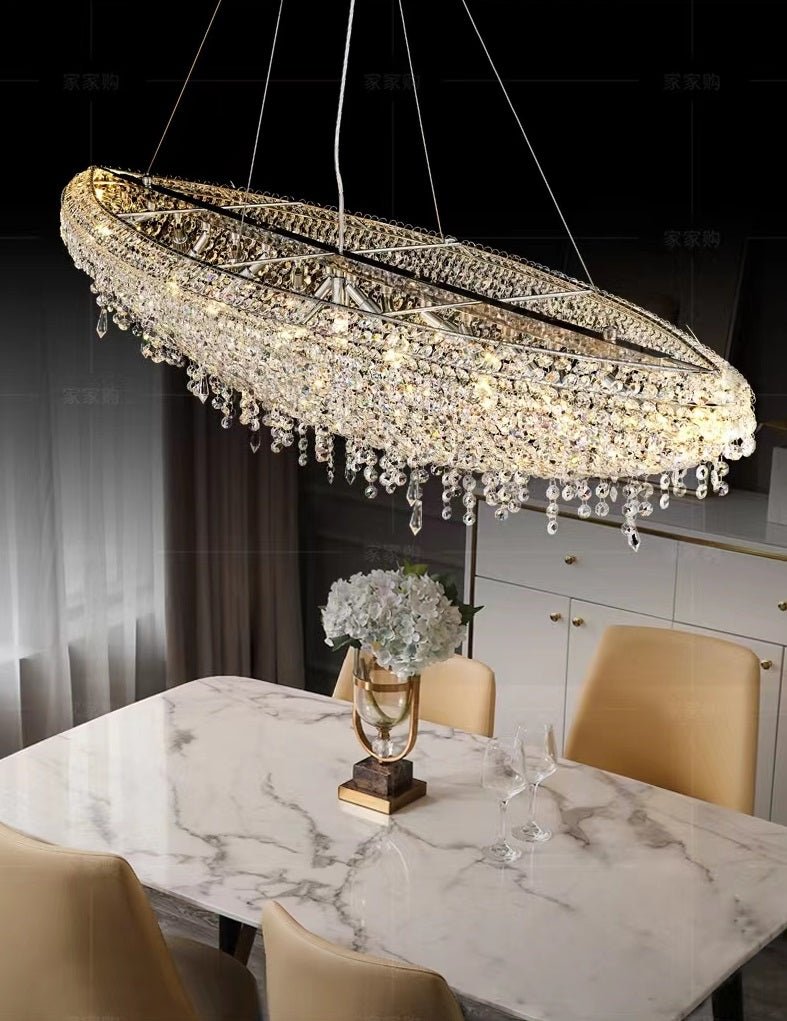 Designer Creative Light Luxury Boat - shaped Crystal Chandelier for Bedroom/ Living Room/ Bar /Dining Room - cyranlamps