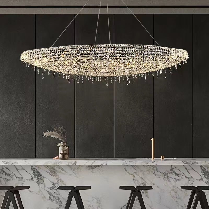 Designer Creative Light Luxury Boat - shaped Crystal Chandelier for Bedroom/ Living Room/ Bar /Dining Room - cyranlamps