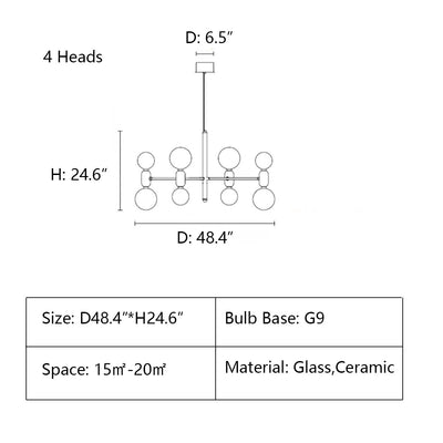 Designer Model Minimalist Multi - bulb Combination Chandelier for Living/Dining Room - cyranlamps