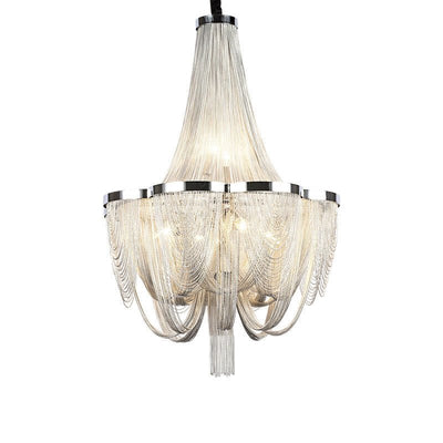 Designer Models Oversized Aluminium Long Tassel Pendant Chendelier for Large Living Room/Staircase/Villa - cyranlamps