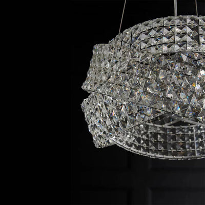 New Crystal Chandelier with Chrome Iron Frame