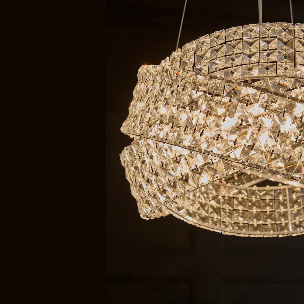 New Crystal Chandelier with Chrome Iron Frame
