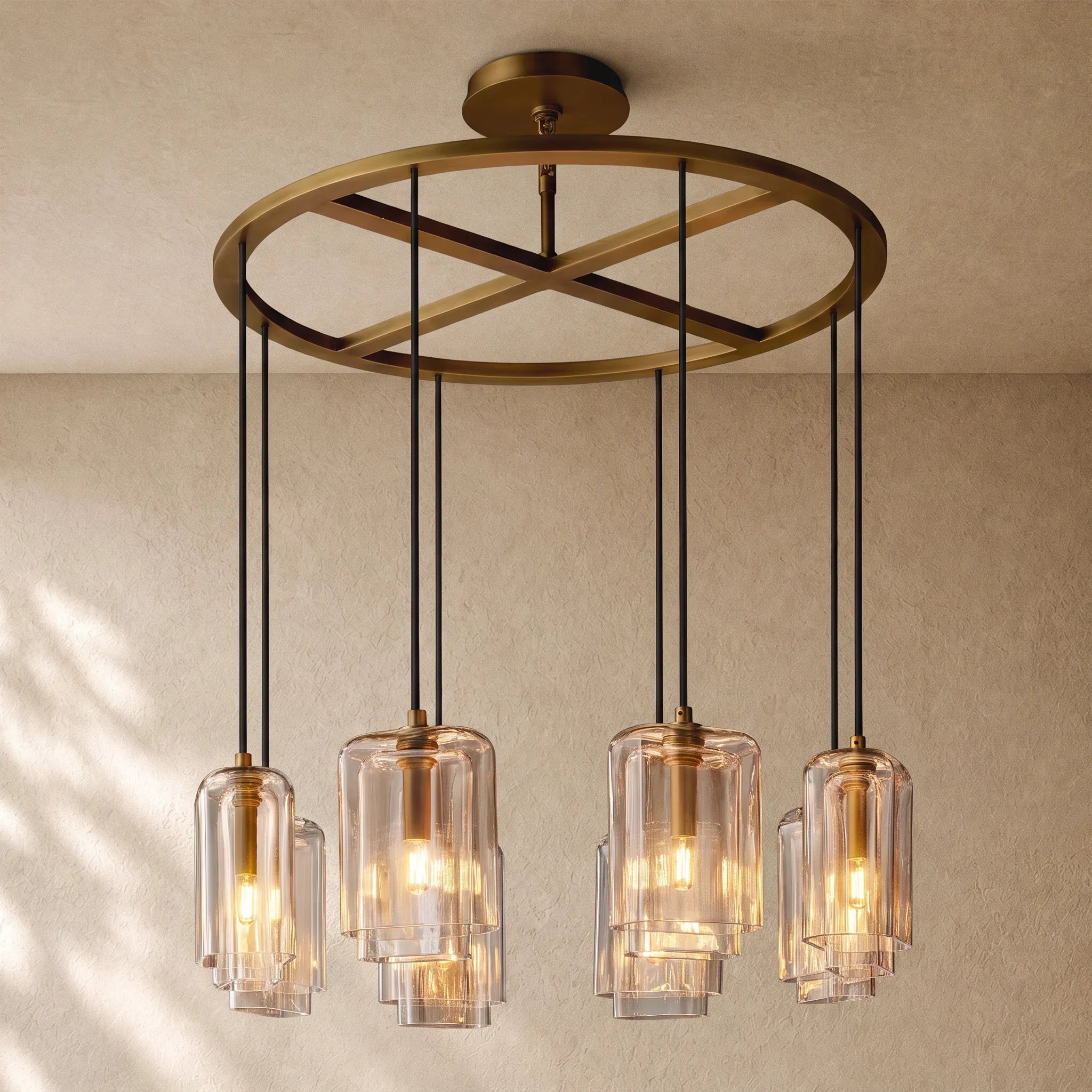 LACOURT GLASS ROUND CHANDELIER