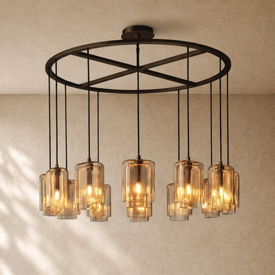 LACOURT GLASS ROUND CHANDELIER