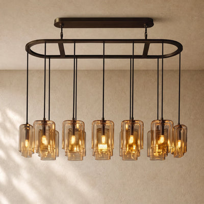 LACOUR GLASS RECTANGULAR CHANDELIER