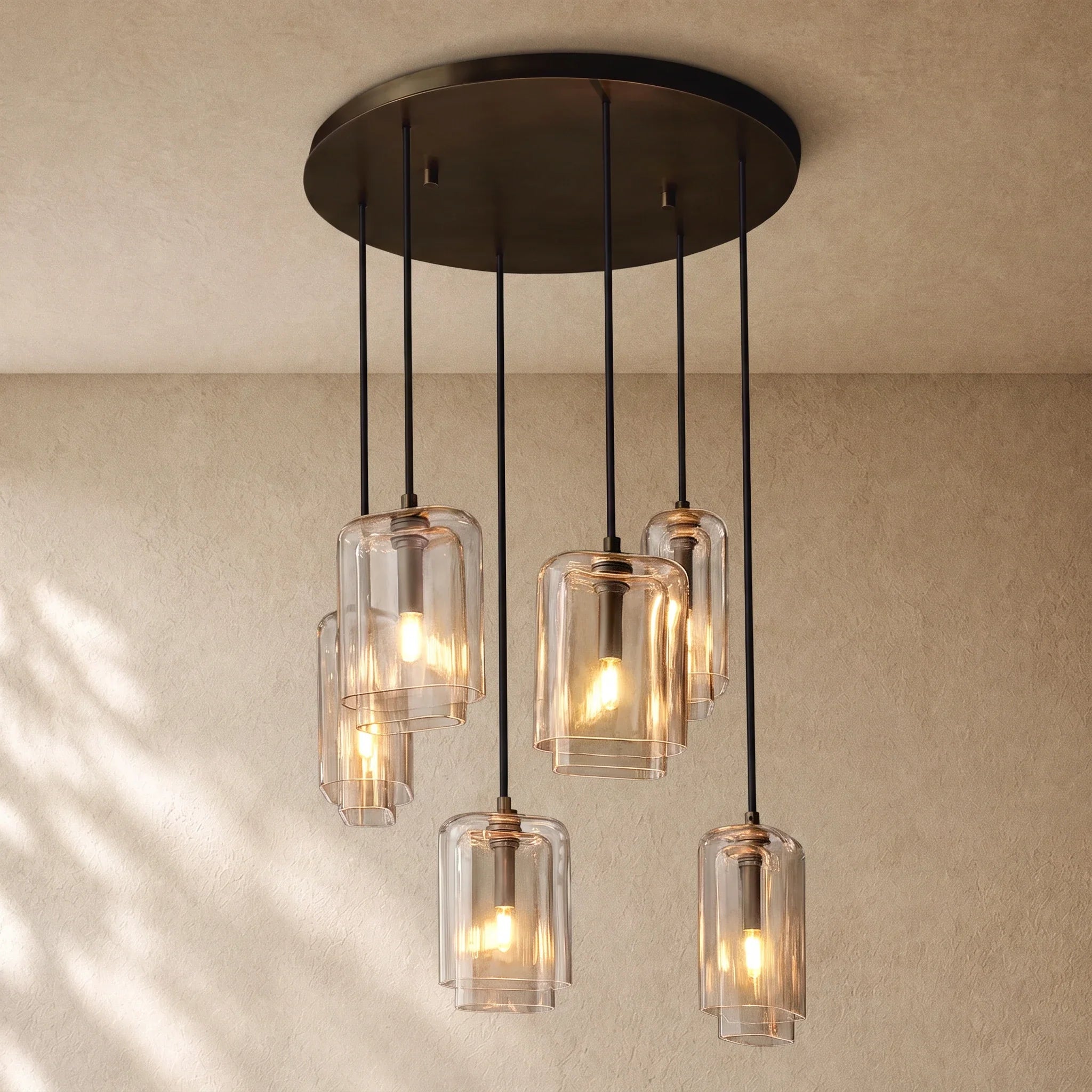 LACOURT GLASS CLUSTER CHANDELIER