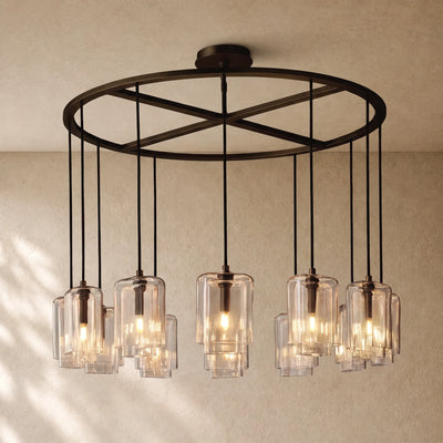 LACOURT GLASS ROUND CHANDELIER
