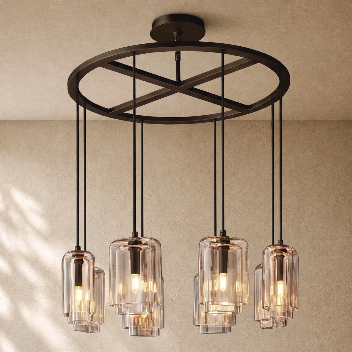 LACOURT GLASS ROUND CHANDELIER