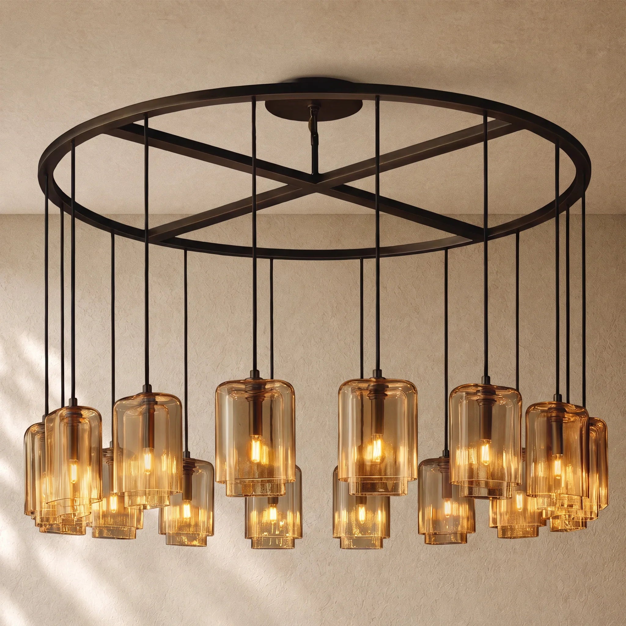 LACOURT GLASS ROUND CHANDELIER