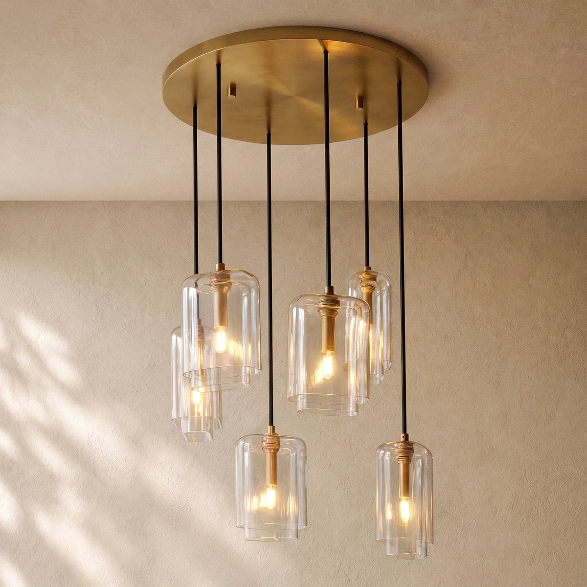 LACOURT GLASS CLUSTER CHANDELIER
