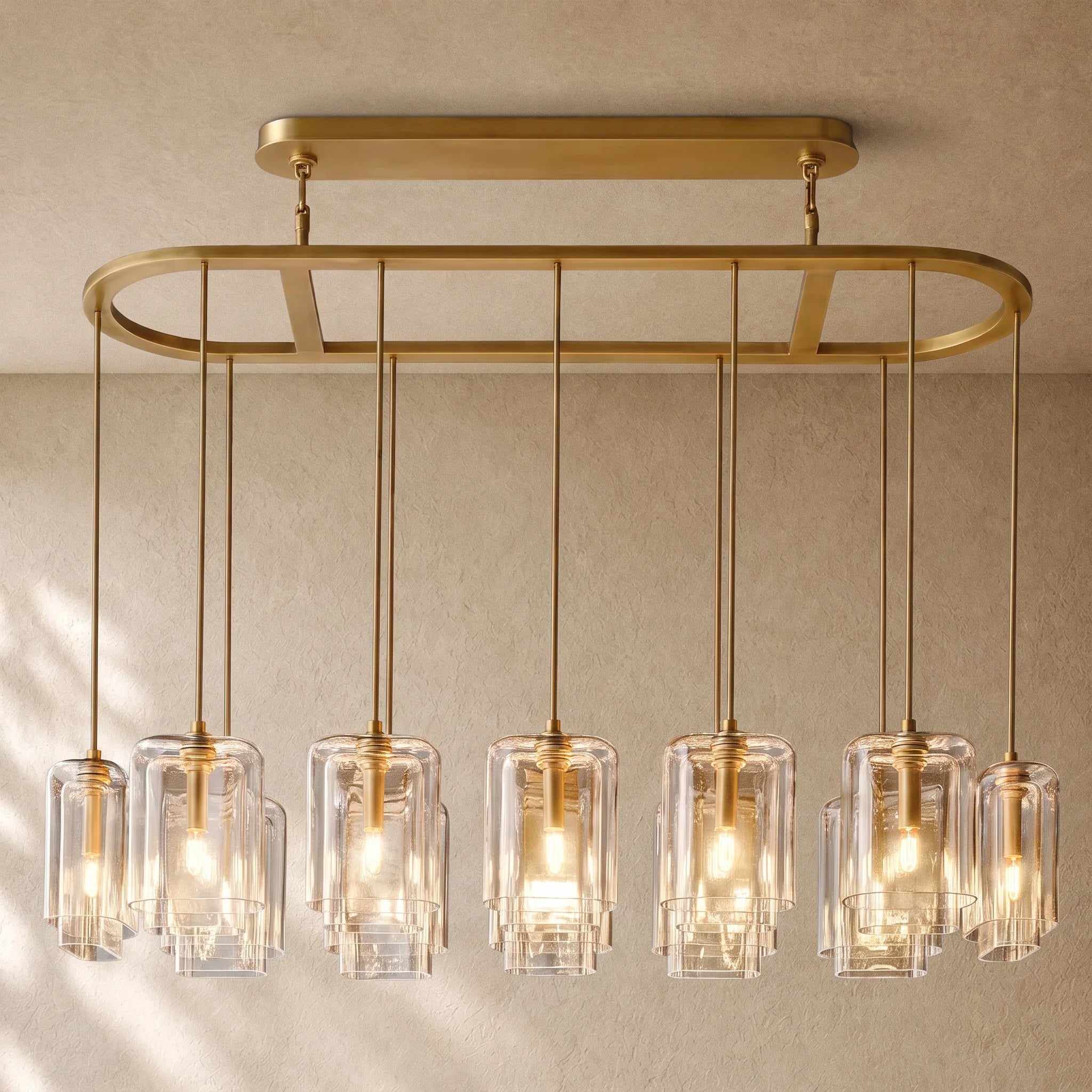 LACOUR GLASS RECTANGULAR CHANDELIER
