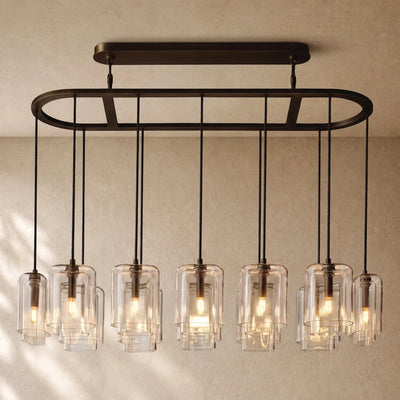 LACOUR GLASS RECTANGULAR CHANDELIER