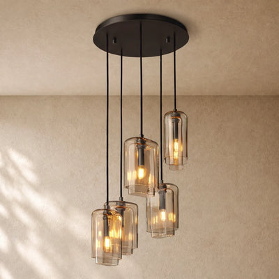 LACOURT GLASS CLUSTER CHANDELIER