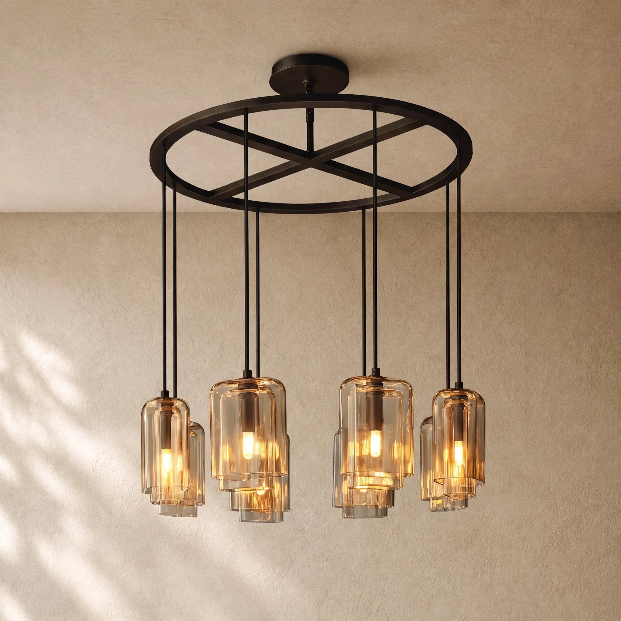 LACOURT GLASS ROUND CHANDELIER