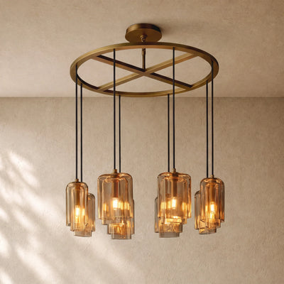 LACOURT GLASS ROUND CHANDELIER