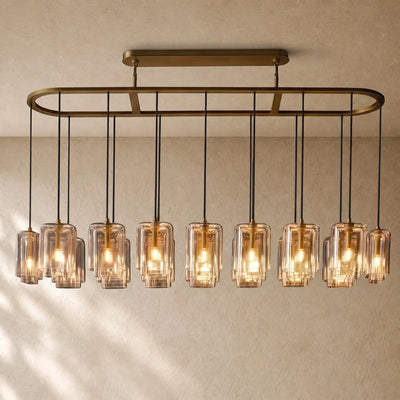 LACOUR GLASS RECTANGULAR CHANDELIER