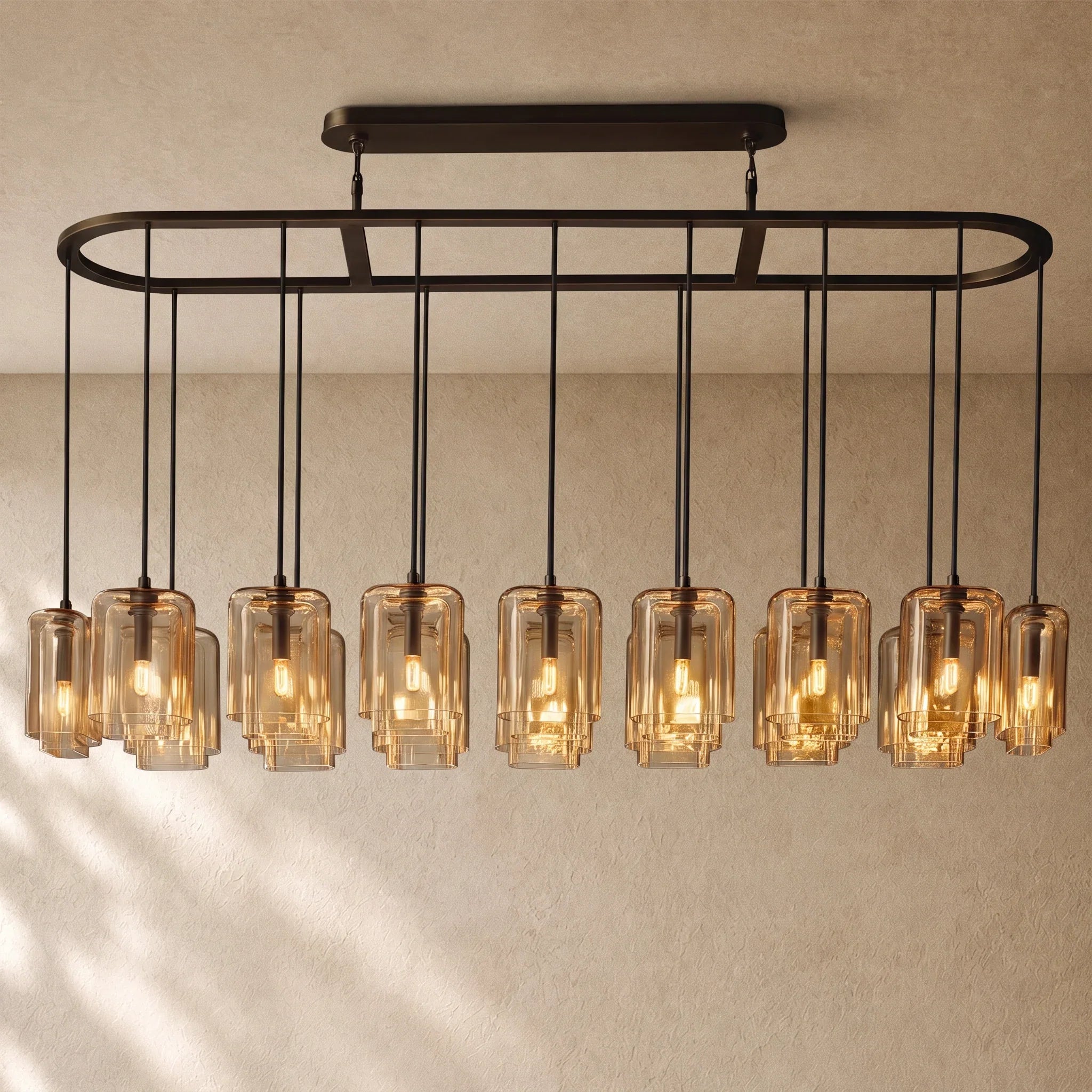 LACOUR GLASS RECTANGULAR CHANDELIER