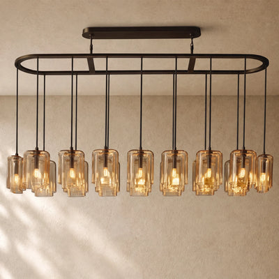 LACOUR GLASS RECTANGULAR CHANDELIER