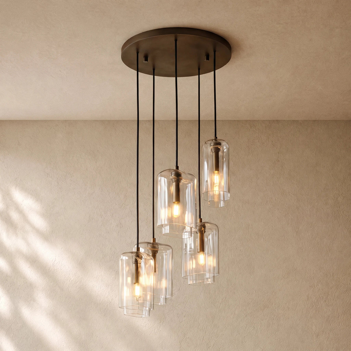 LACOURT GLASS CLUSTER CHANDELIER