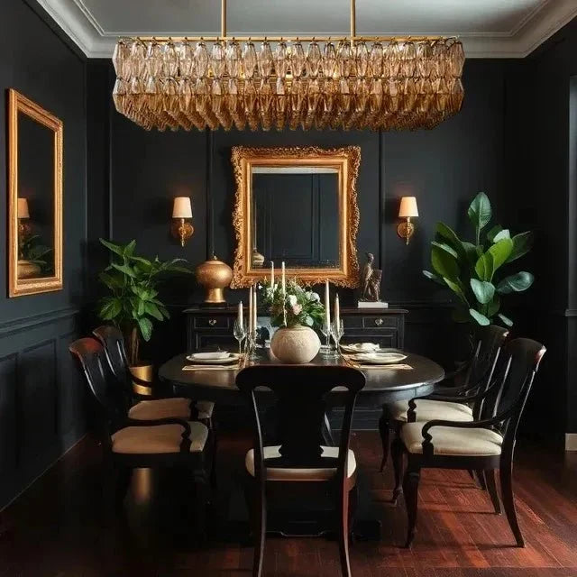 Dhiara Smoke Glass Rectangular Chandelier - cyranlighting
