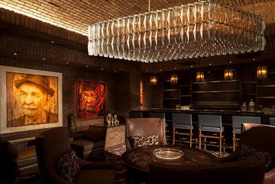 Dhiara Smoke Glass Rectangular Chandelier - cyranlighting
