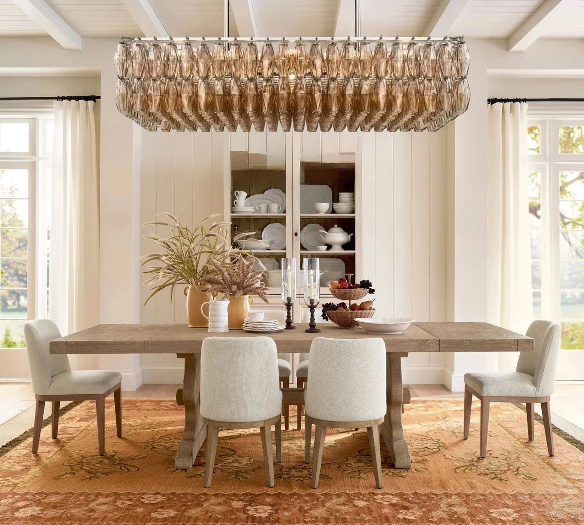 Dhiara Smoke Glass Rectangular Chandelier - cyranlighting