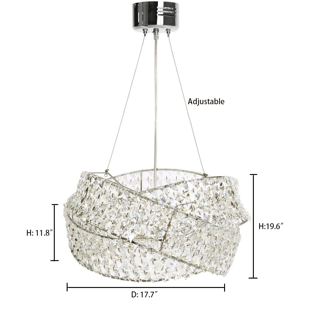 New Crystal Chandelier with Chrome Iron Frame