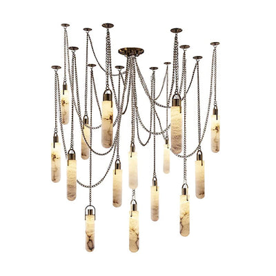 Dome Chain Alabaster Chandelier - Cyran Lamps