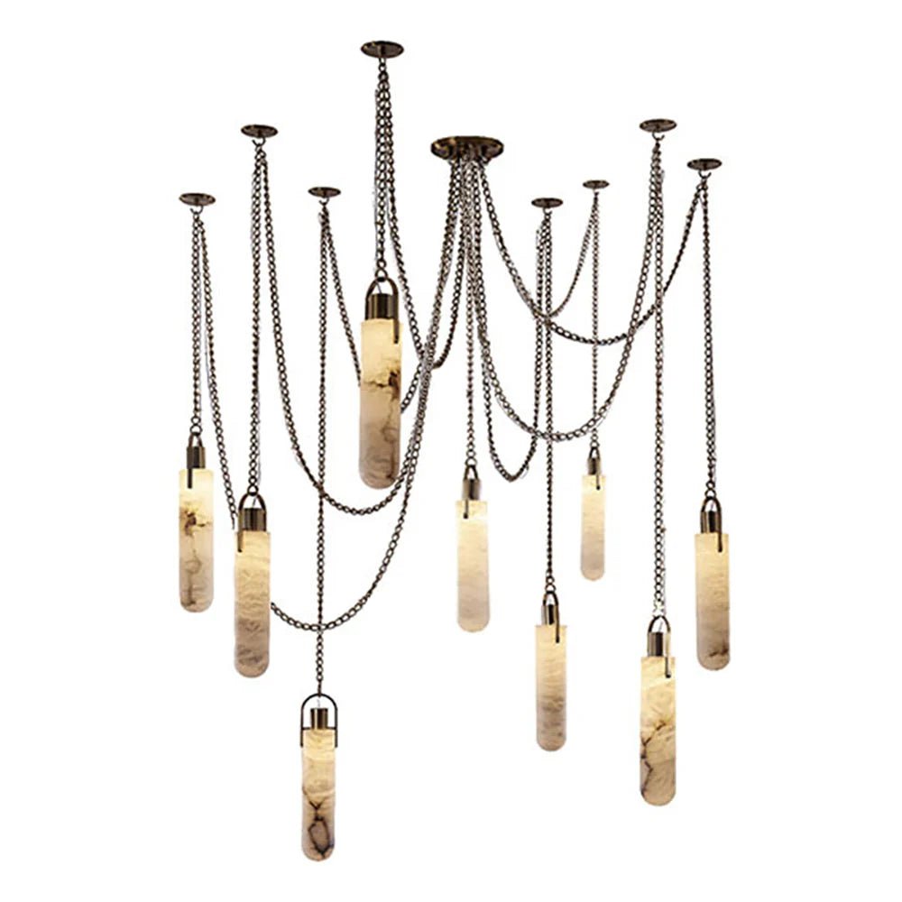 Dome Chain Alabaster Chandelier - Cyran Lamps