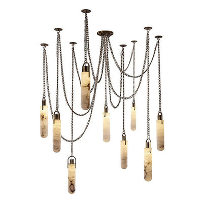 Dome Chain Alabaster Chandelier - Cyran Lamps