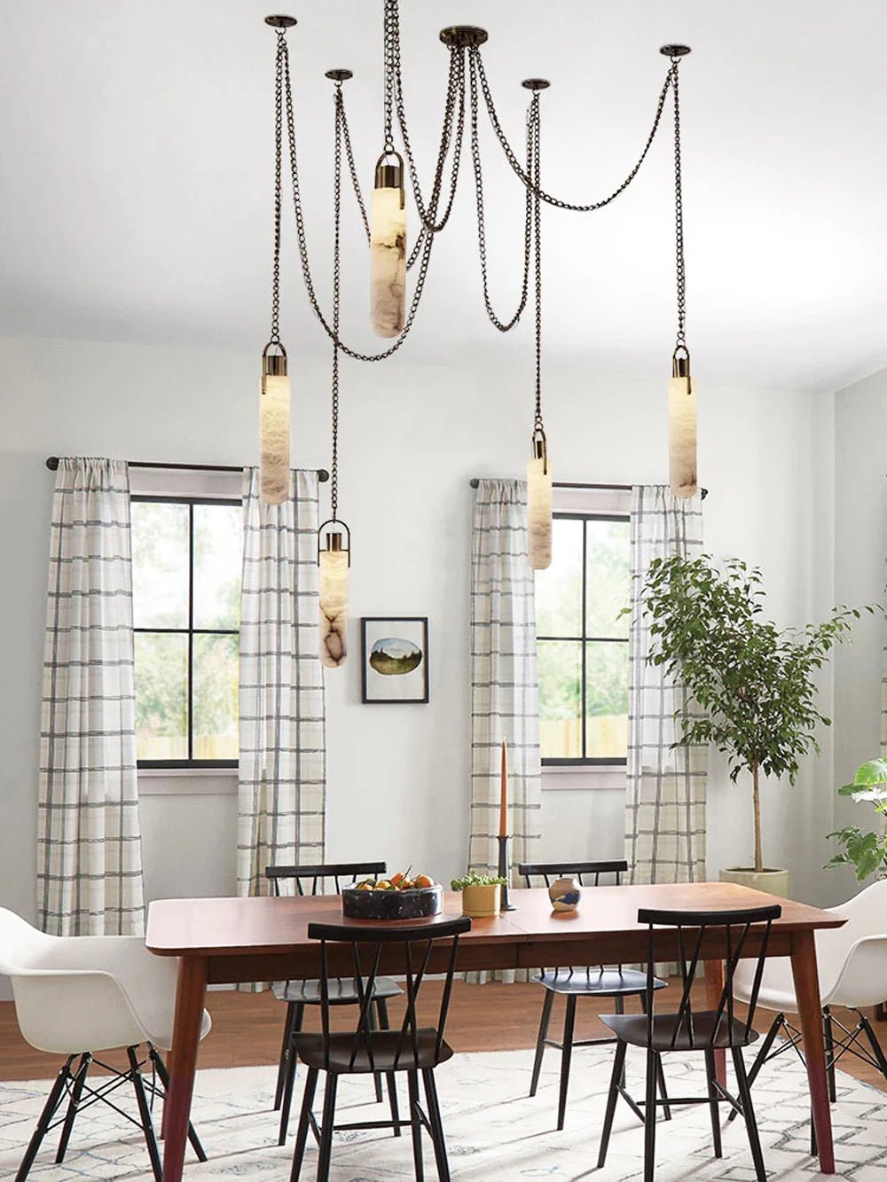 Dome Chain Alabaster Chandelier - Cyran Lamps