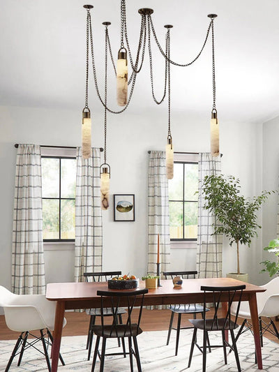 Dome Chain Alabaster Chandelier - Cyran Lamps