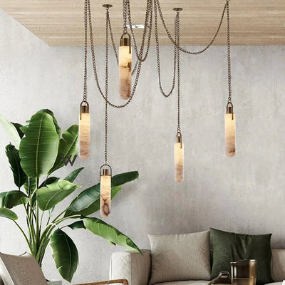 Dome Chain Alabaster Chandelier - Cyran Lamps