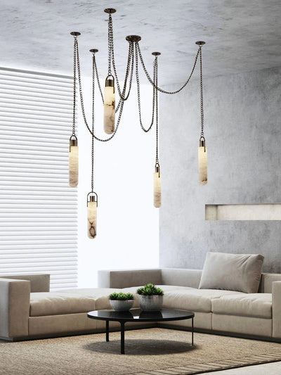 Dome Chain Alabaster Chandelier - Cyran Lamps