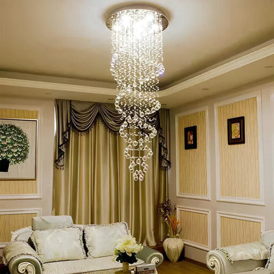 Double Spiral Three Step Dimming LED Modern Staircase Chandelier - Cyran Lamps
