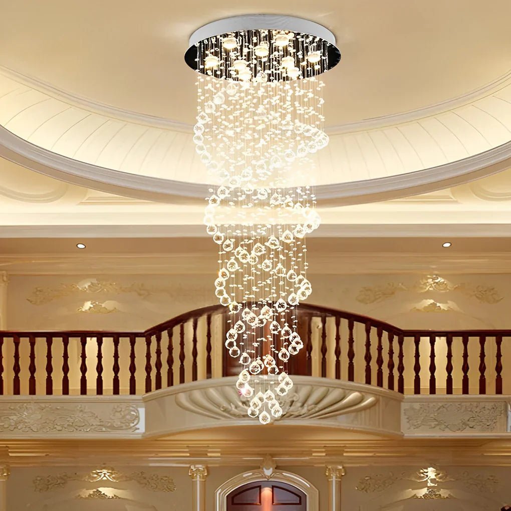 Double Spiral Three Step Dimming LED Modern Staircase Chandelier - Cyran Lamps