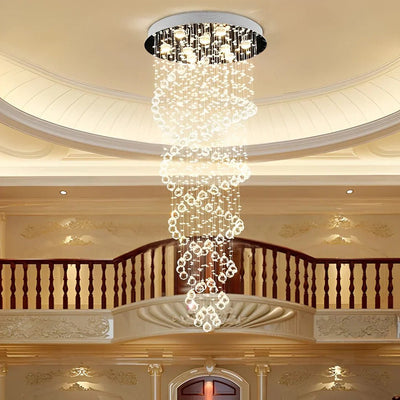 Double Spiral Three Step Dimming LED Modern Staircase Chandelier - Cyran Lamps