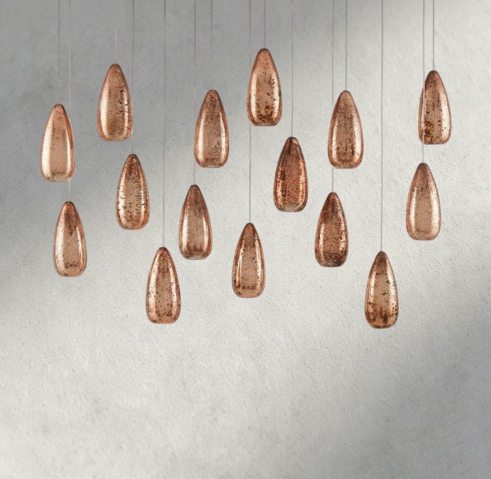 Edda Linear Glass Chandelier 48", 54" - cyranlamps