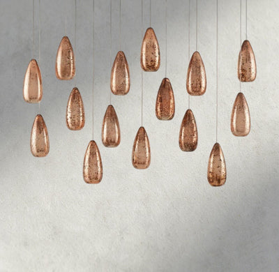 Edda Linear Glass Chandelier 48", 54" - cyranlamps