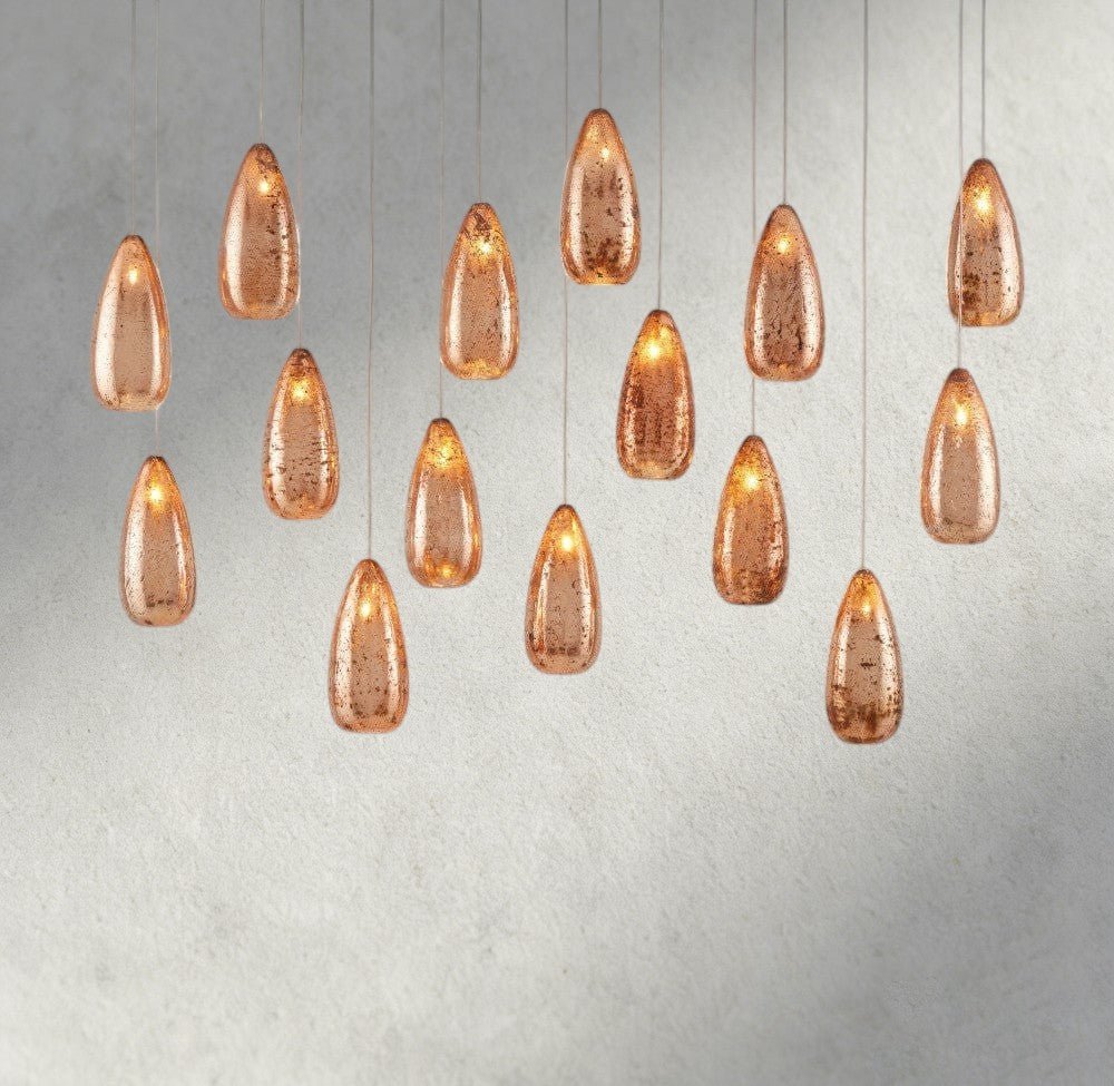 Edda Linear Glass Chandelier 48", 54" - cyranlamps
