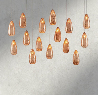 Edda Linear Glass Chandelier 48", 54" - cyranlamps