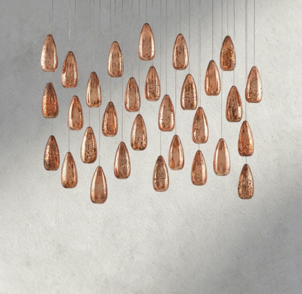 Edda Linear Glass Chandelier 48", 54" - cyranlamps
