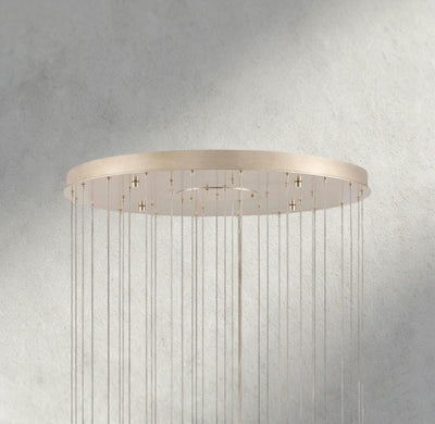 Edda Round Glass Chandelier 23", 35" - cyranlamps