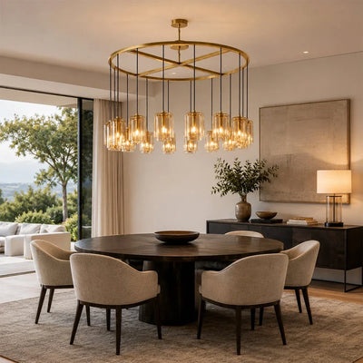 LACOURT GLASS ROUND CHANDELIER