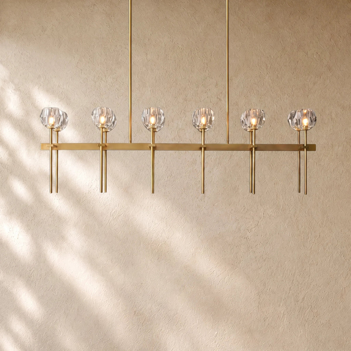 Boulee de Cristal Double Linear Chandelier 60"