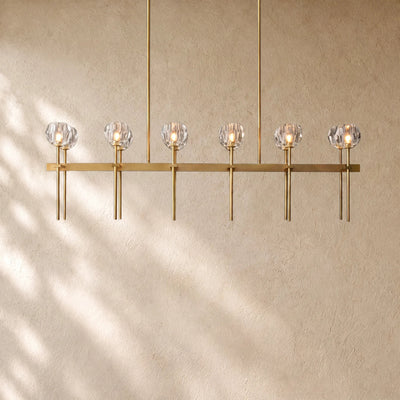 Boulee de Cristal Double Linear Chandelier 60"