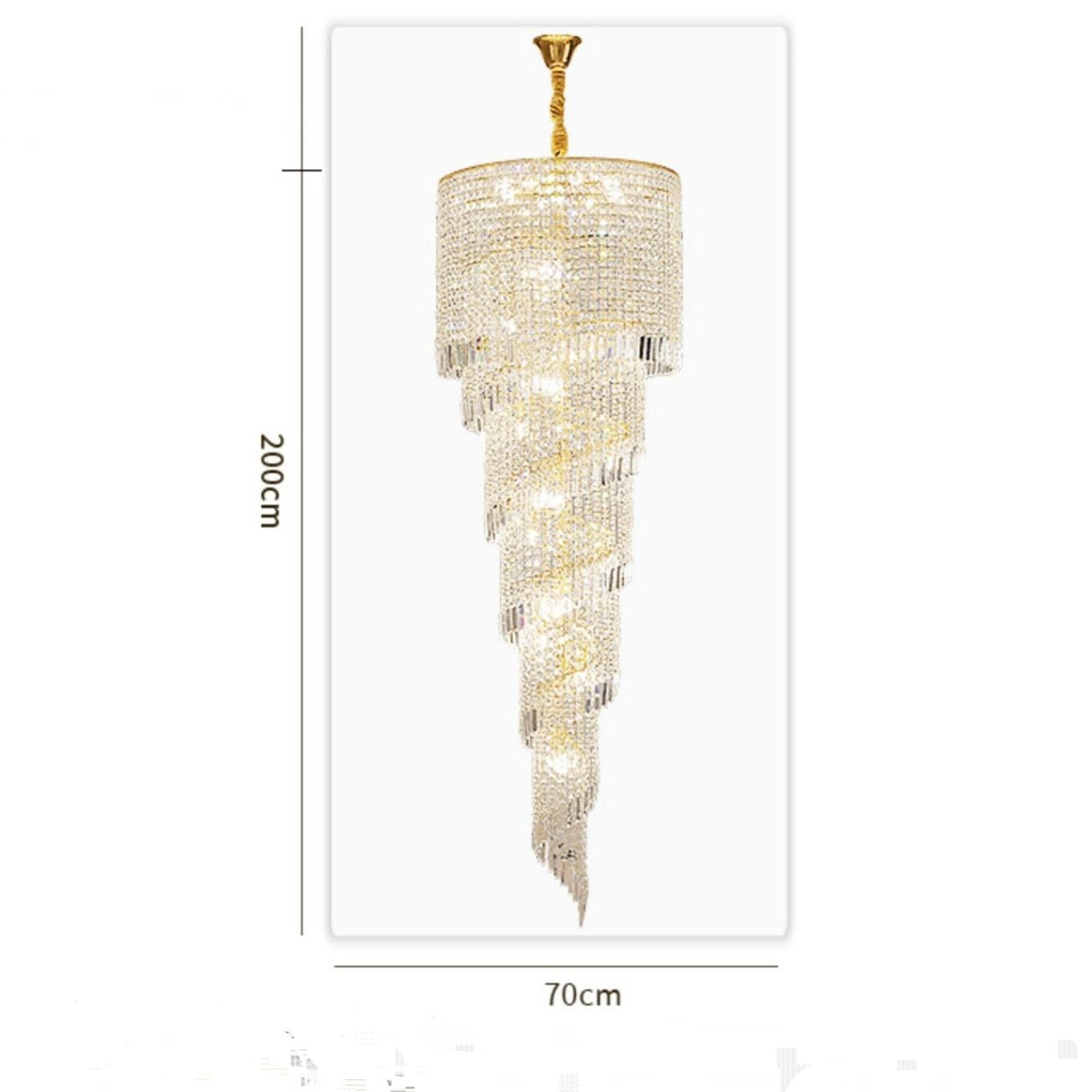 Elegant Foyer Hall Chandelier Long Crystal Ceiling Light Fixture For Living Room Entryway Staircase - cyranlamps