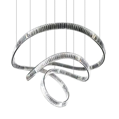 Elegant Restaurant Rings Crystal Chandelier Foyer Living Room Ceiling Pendant Light Fixture - cyranlamps