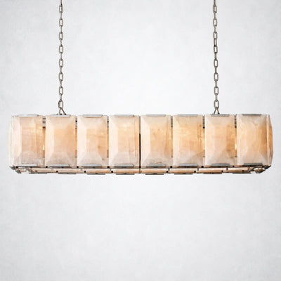 Ellington Alabaster Rectangular Chandelier 54’’ - Polished Nickel - Chandelier